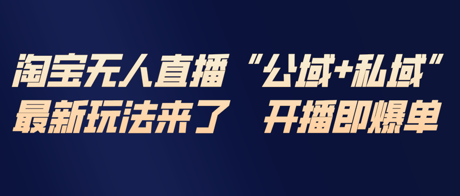 淘宝无人直播最新玩法，包含私域和公域两种玩法-侠客资源