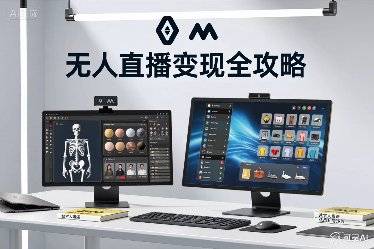 无人直播变现全攻略：数字人搭建与选品起号技巧-侠客资源