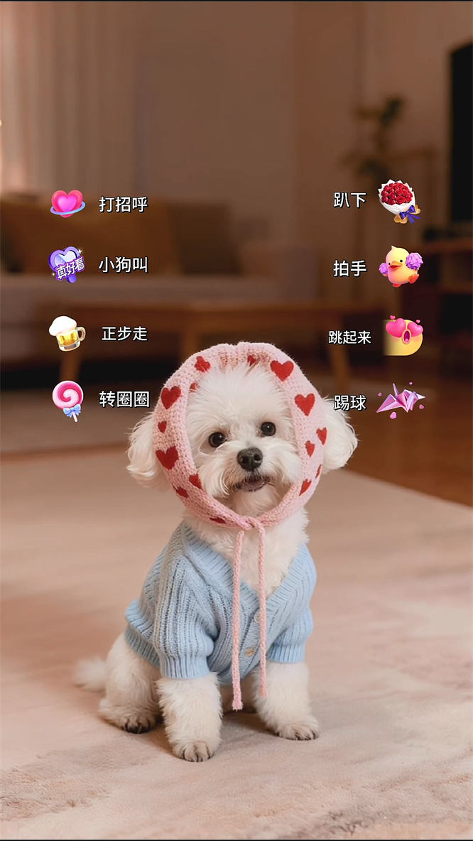 ai比熊小狗宠物无人直播，根据礼物做动作，无需出镜，热度不错，人气礼物嘎嘎猛-32互游