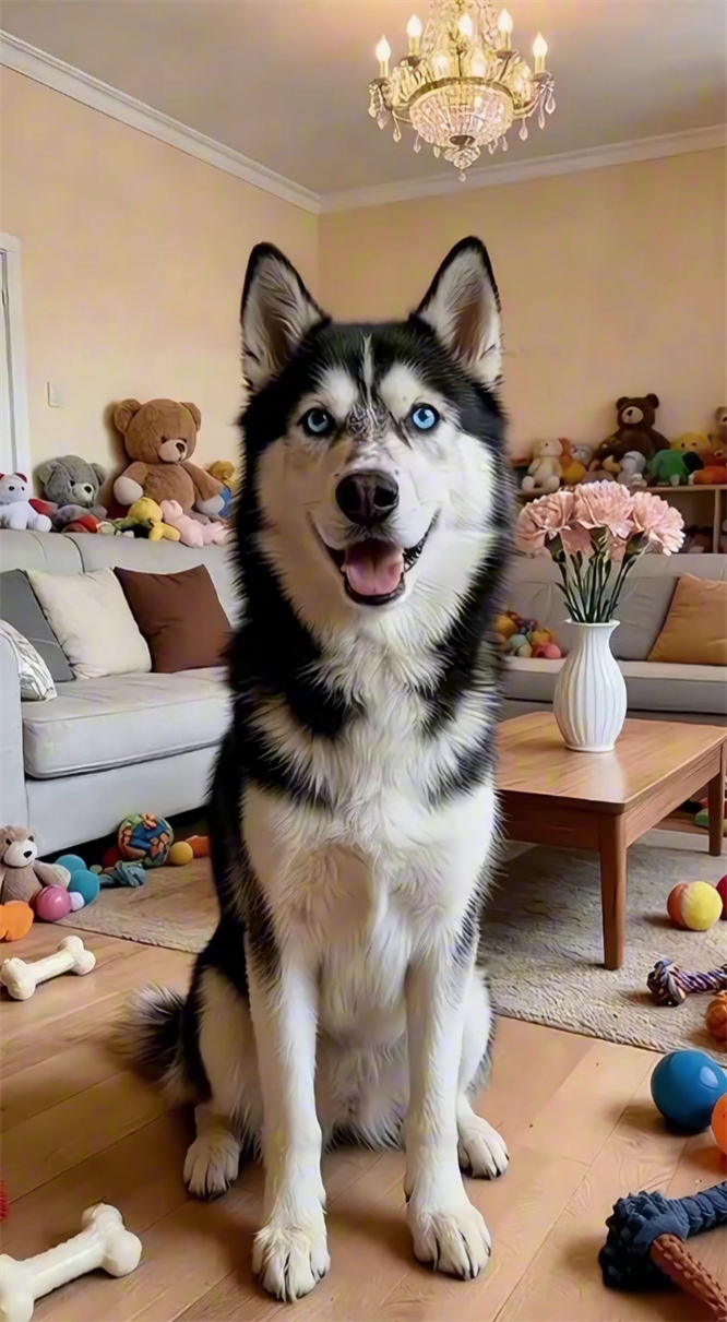 ai哈士奇宠物无人直播，根据礼物做动作，无需出镜，热度不错，人气礼物嘎嘎猛-32互游