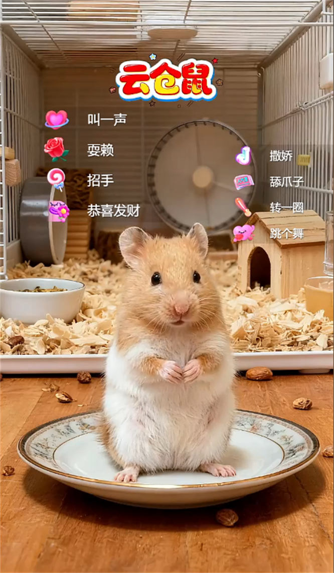ai小仓鼠宠物无人直播，根据礼物做动作，无需出镜，热度不错，人气礼物嘎嘎猛-32互游