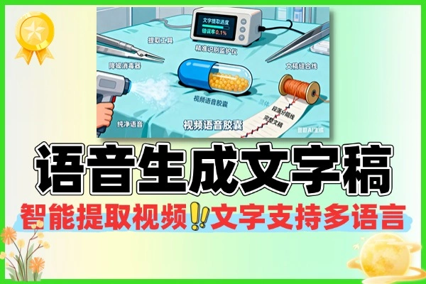 【免费分享】视频文稿提取视频中的语音内容生成准确的文字稿-侠客资源