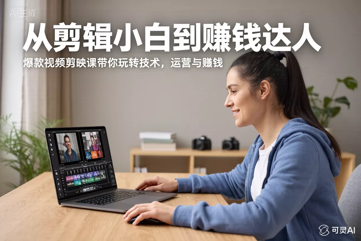 从剪辑小白到赚钱达人：爆款视频剪映课带你玩转技术、运营与赚钱-侠客资源