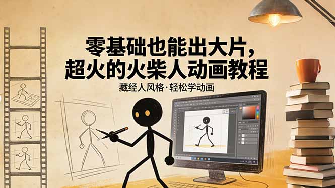 零基础也能玩转！藏经人风格火柴人动画涨粉秘籍-侠客资源