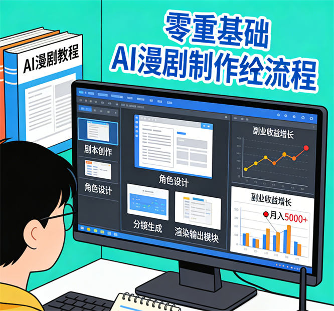 零基础学AI漫剧：掌握全流程，开启副业创收新篇章-侠客资源
