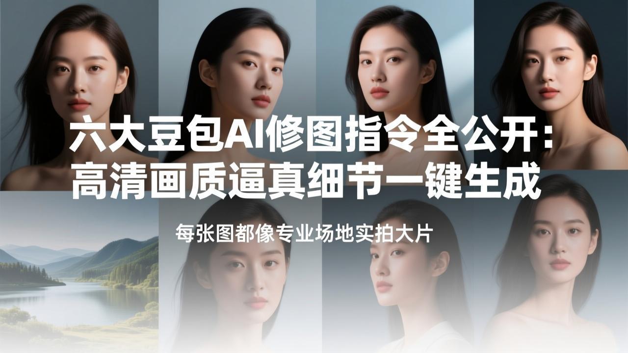 六大豆包AI修图指令全公开：高清画质逼真细节一键生成，每张图都像专业场地实拍大片-侠客资源