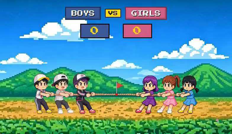 tiktok拔河比赛自定义版直播弹幕互动游戏玩法直播间搭建，操作简单，无需出镜，画面有趣-32互游