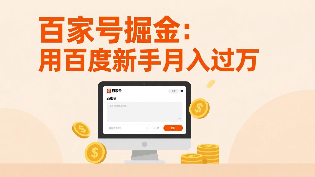 百家号掘金:用百度新手月入过万,日入300,无需引流,全新手机搬砖项目-侠客资源
