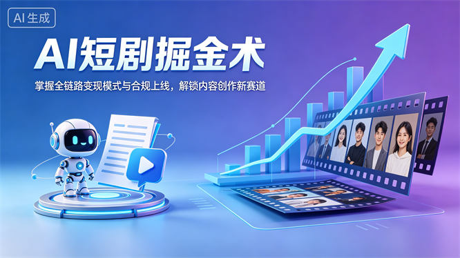 AI短剧掘金术：掌握全链路变现模式与合规上线，解锁内容创作新赛道-侠客资源