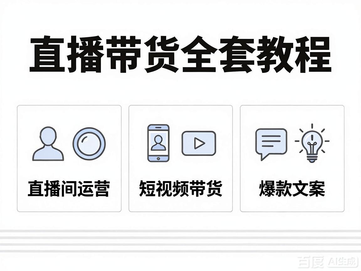 直播带货全套教程：直播间运营+短视频带货+爆款文案都在这-侠客资源