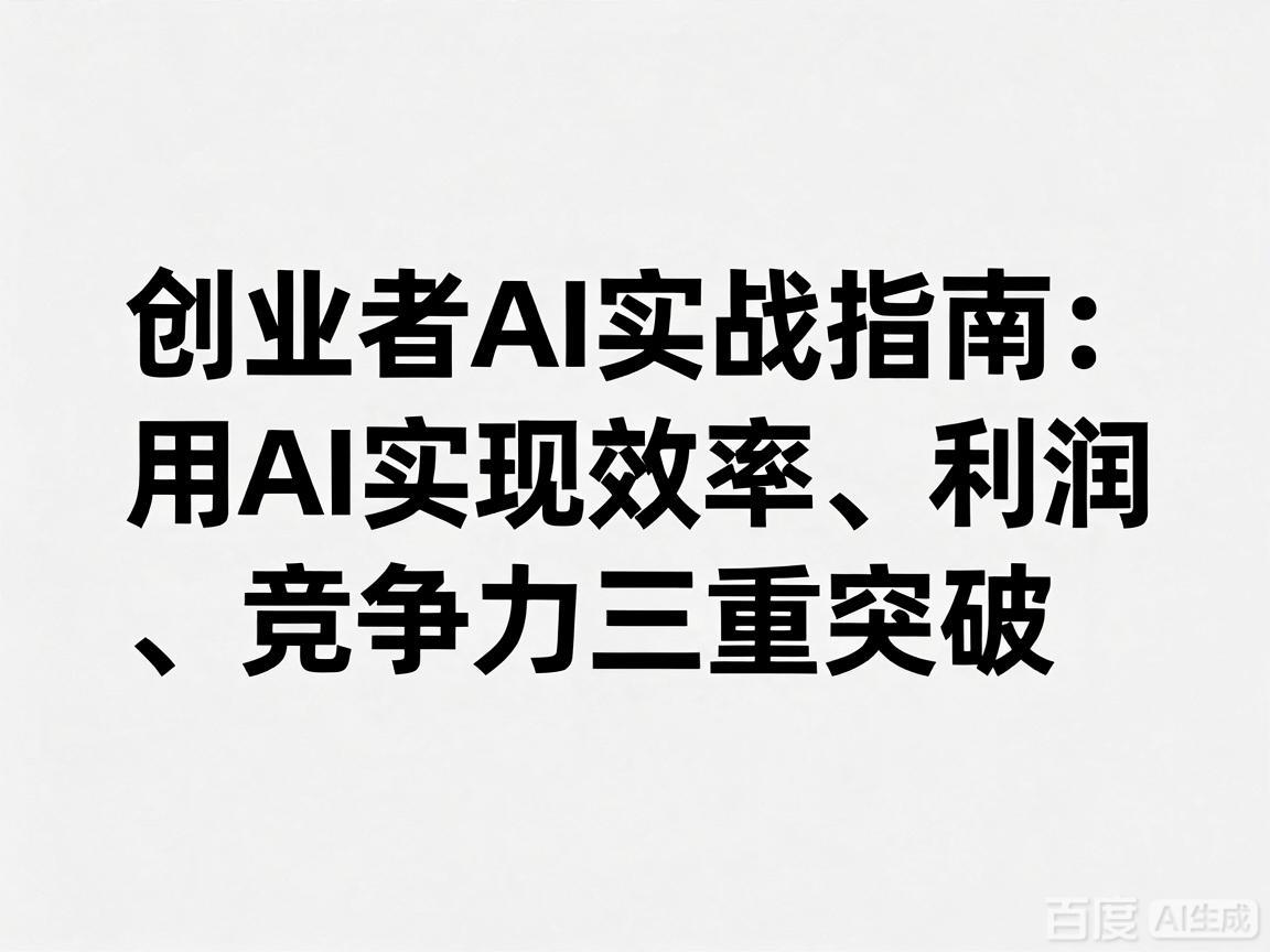 创业者AI实战指南：用AI实现效率、利润、竞争力三重突破-侠客资源