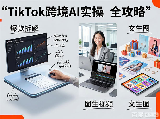 TikTok跨境AI实操全攻略：文生图、图生视频、美女起号、AI选品、爆款拆解-侠客资源