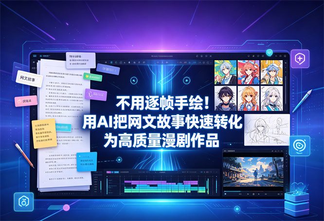 不用逐帧手绘！用AI把网文故事快速转化为高质量漫剧作品-侠客资源