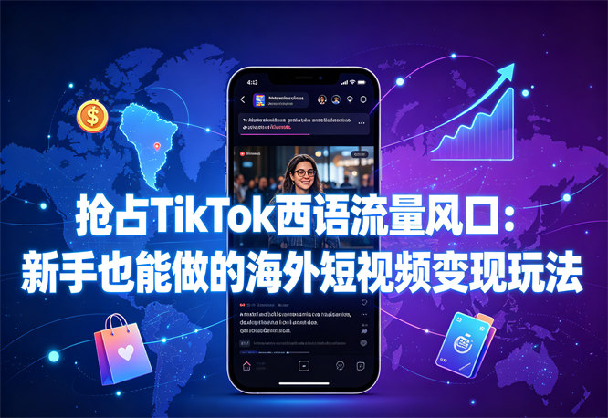 抢占TikTok西语流量风口：新手也能做的海外短视频变现玩法-侠客资源