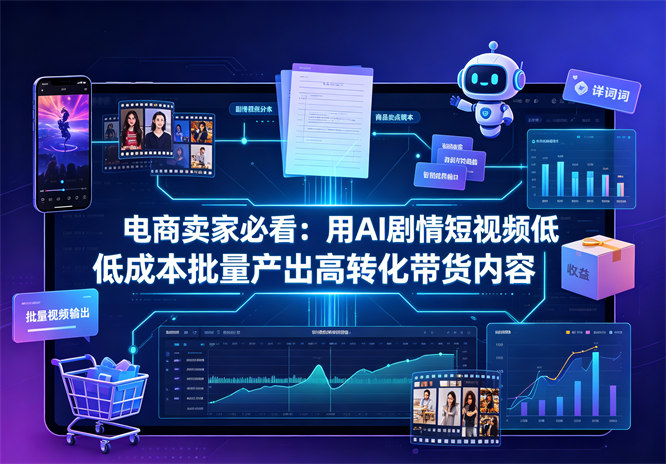 电商卖家必看：用AI剧情短视频低成本批量产出高转化带货内容-侠客资源
