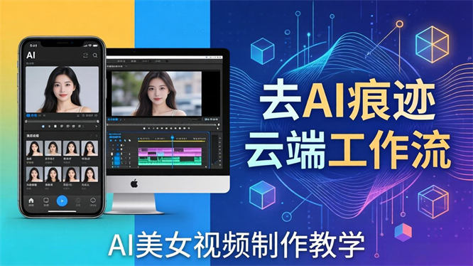 AI美女视频制作教学：去AI痕迹，云端工作流出图，手机电脑均可，不需要配置-侠客资源