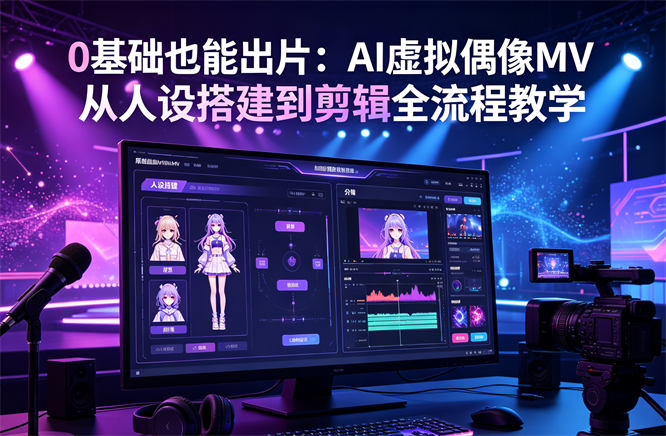 0基础也能出片：AI虚拟偶像MV从人设搭建到剪辑全流程教学-侠客资源