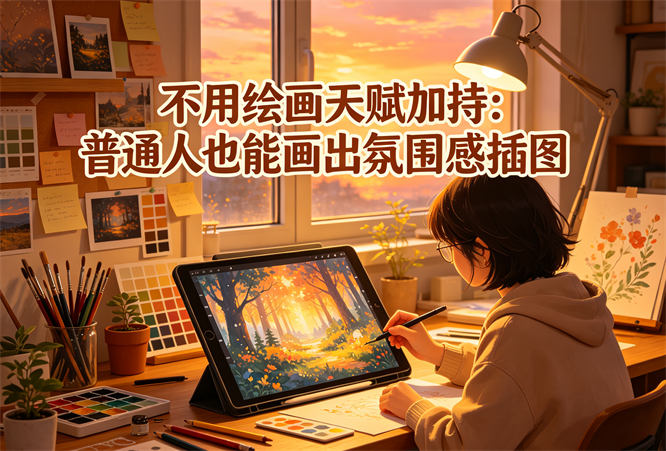 不用绘画天赋加持：普通人也能画出氛围感插图-侠客资源