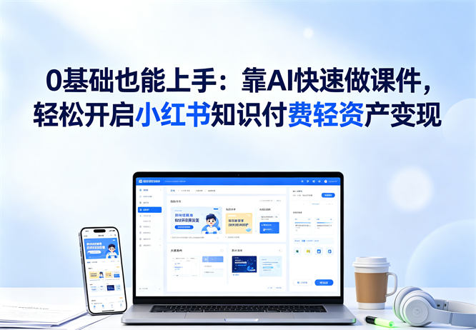 0基础也能上手：靠AI快速做课件，轻松开启小红书知识付费轻资产变现-侠客资源