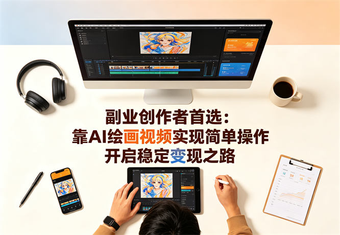 副业创作者首选：靠AI绘画视频实现简单操作开启稳定变现之路-侠客资源