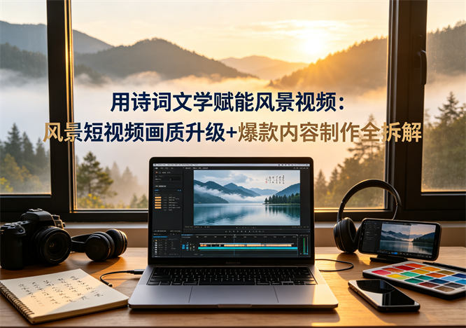 用诗词文学赋能风景视频：风景短视频画质升级+爆款内容制作全拆解-侠客资源