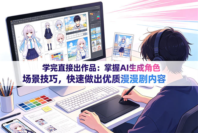 学完直接出作品：掌握AI生成角色场景技巧，快速做出优质漫剧内容-侠客资源
