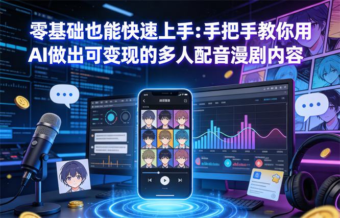 零基础也能快速上手：手把手教你用AI做出可变现的多人配音漫剧内容-侠客资源