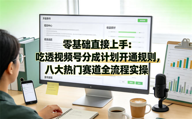 零基础直接上手：吃透视频号分成计划开通规则，八大热门赛道全流程实操-侠客资源