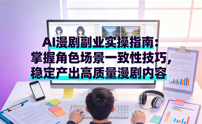 AI漫剧副业实操指南：掌握角色场景一致性技巧，稳定产出高质量漫剧内容-侠客资源